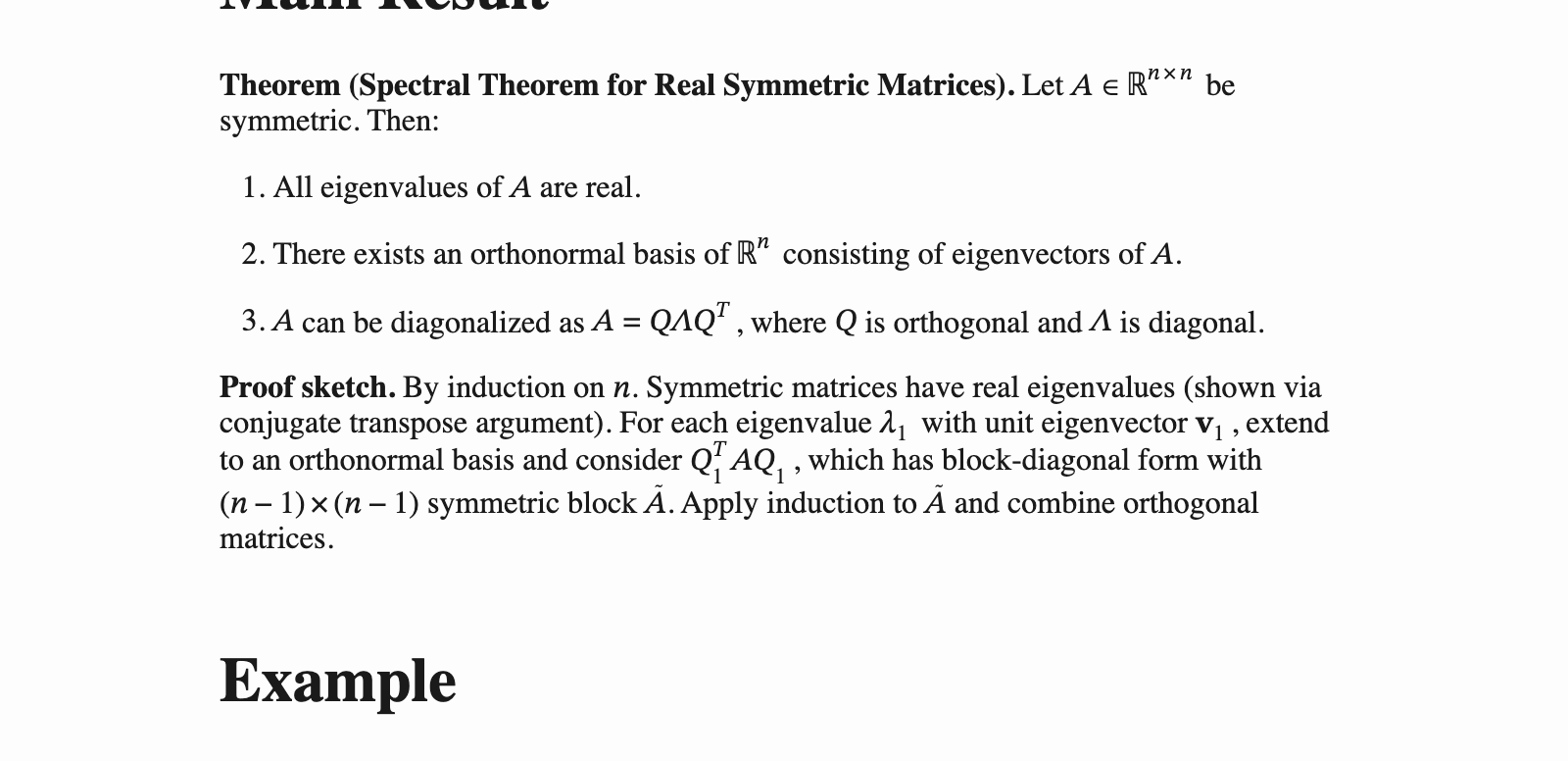 Preview of The Spectral Theorem for Symmetric Matrices